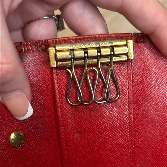 Authentic Louis Vuitton Cherry Red Epi Key Holder Wallet - Picture 11 of 13
